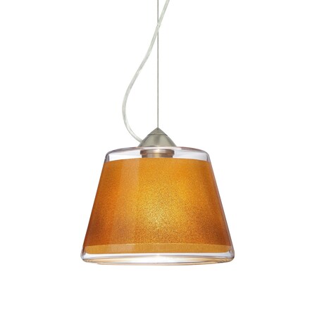 Besa Lighting Pica 9 Cord Pendant, Gold Sand, Satin Nickel Finish, 1x75W Incandescent 1KX-PIC9GD-SN